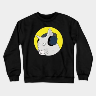 Cute cat music lover design ideas, listening to music Crewneck Sweatshirt